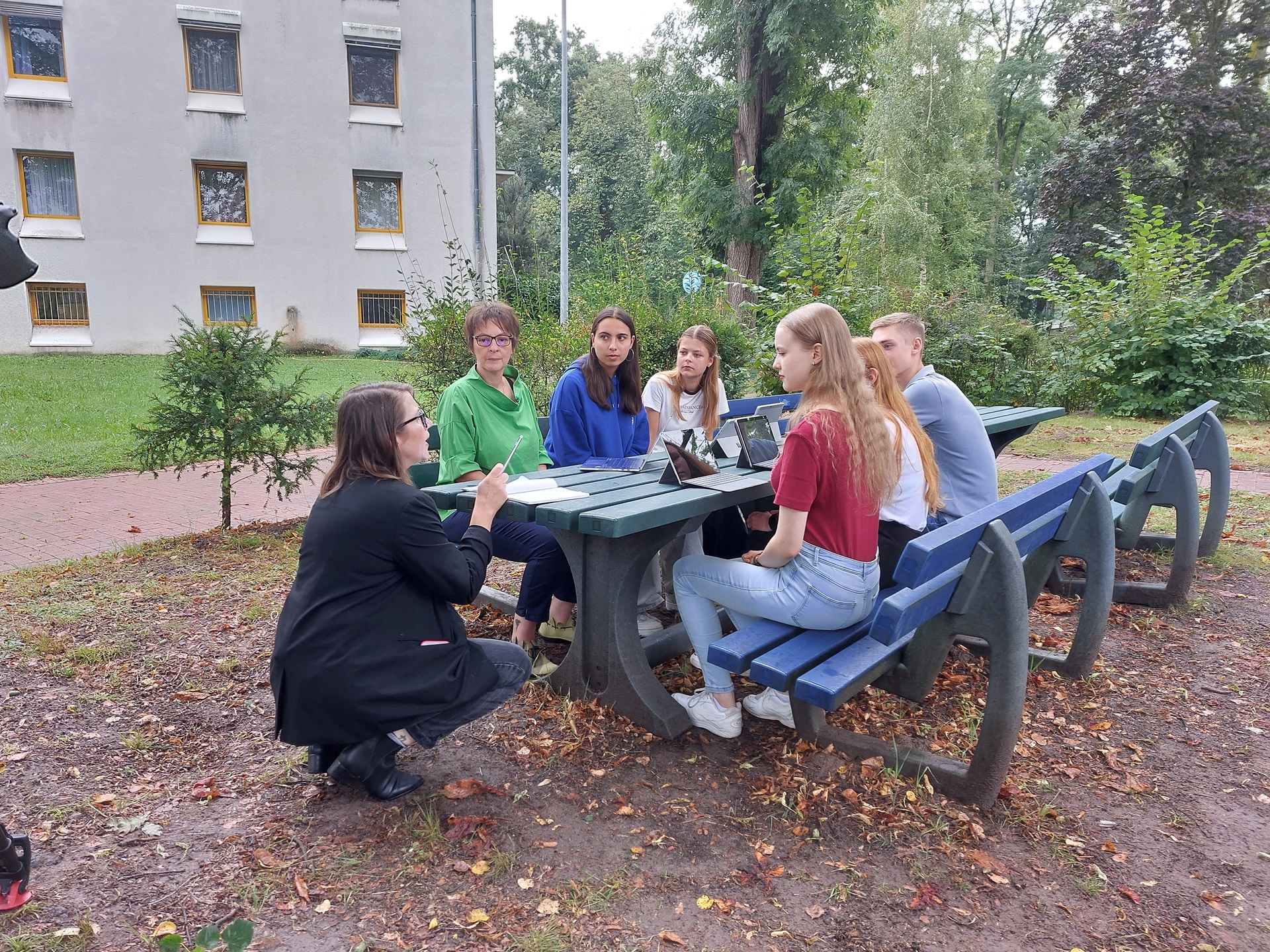 Fernsehdreh mit „Klimazeit“ - Unsere Schülerinnen und Schüler stehen Rede und Antwort (Foto: Dr. G. Hoffmann)